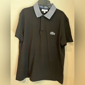 Lacoste Men's Black Regular Fit Polo Shirt- US Medium
